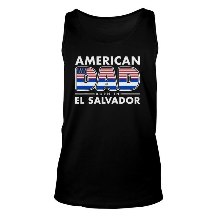 Mens American Dad Born In El Salvador Salvadoran American Flag Tank Top