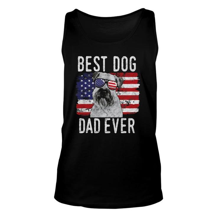 Mens American Flag Best Dog Dad Ever Soft Coated Wheaten Terrier Tank Top