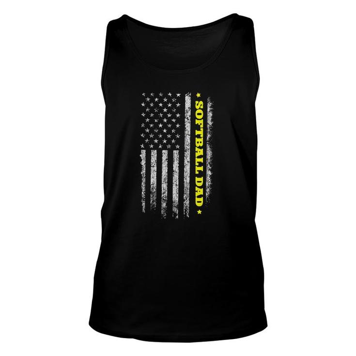 American Flag Softball Dad Father's Day Independence Day Unisex Tank Top