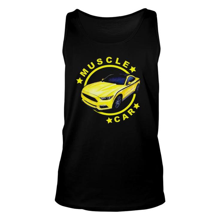 American Muscle Yellow Car Car Lover Unisex Tank Top