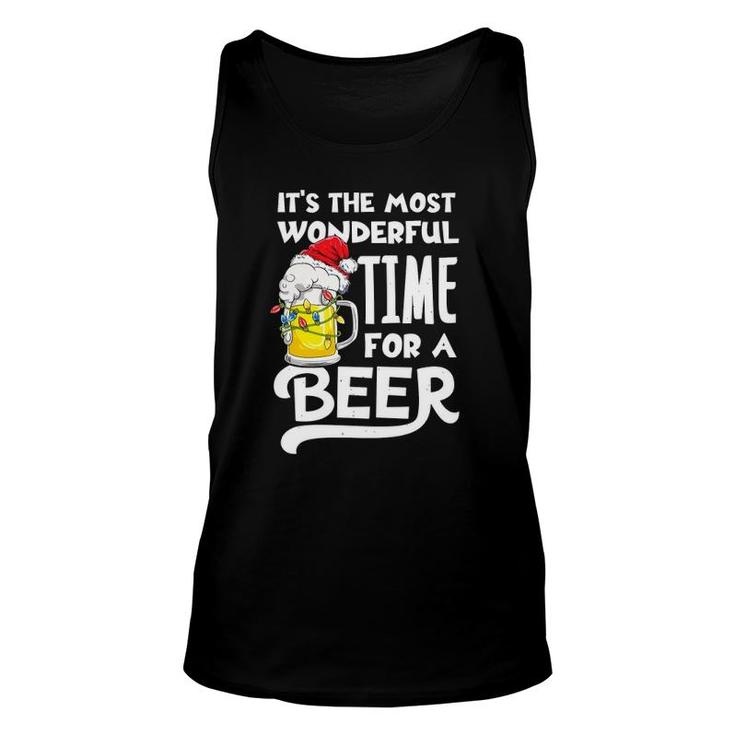 American Santa Claus It's The Most Wonderful Time For A Beer Tank Top