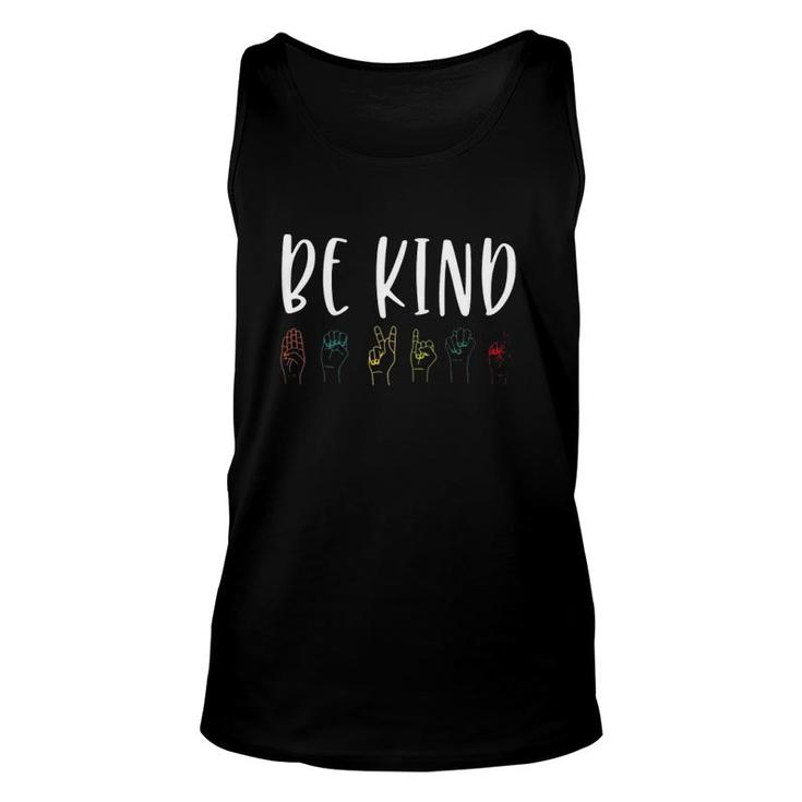 American Sign Language Lover Be Kind Asl Unisex Tank Top