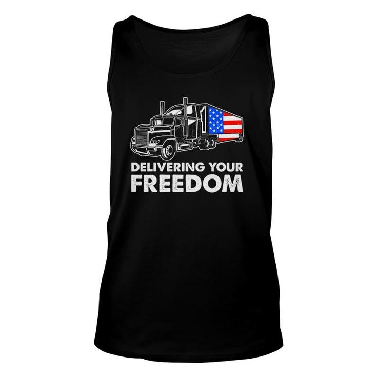 American Trucker Freedom Convoy 2022 Usa Canada Truck Driver Tank Top