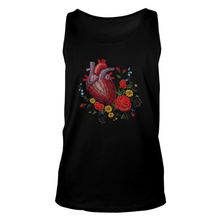 Anatomical Heart And Flowers Show Your Love Women Men Version Tank Top