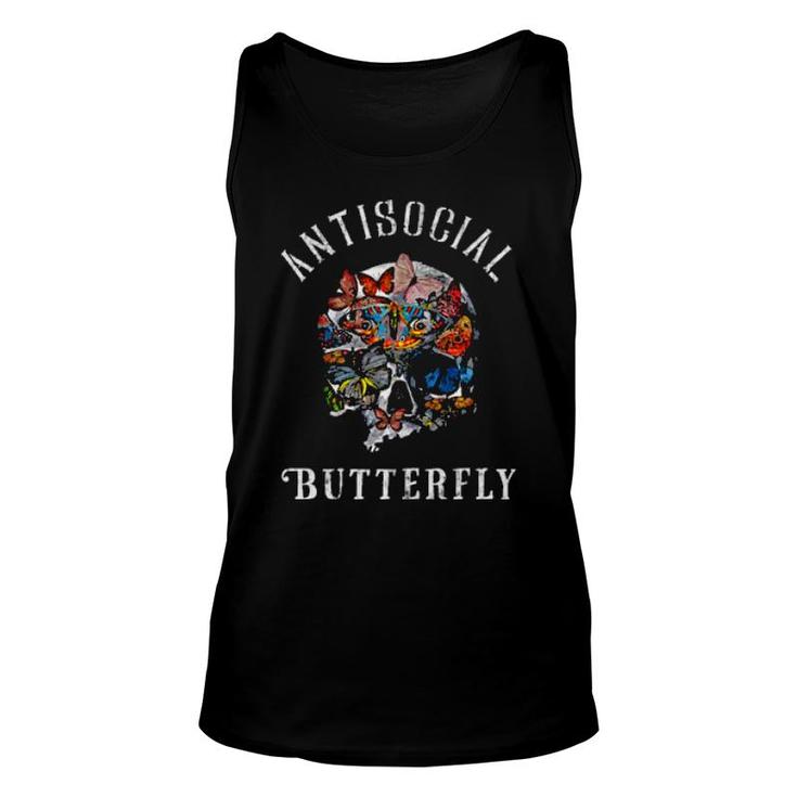 Antisocial Butterfly Fairy Grunge Fairycore Aesthetic Goth  Unisex Tank Top