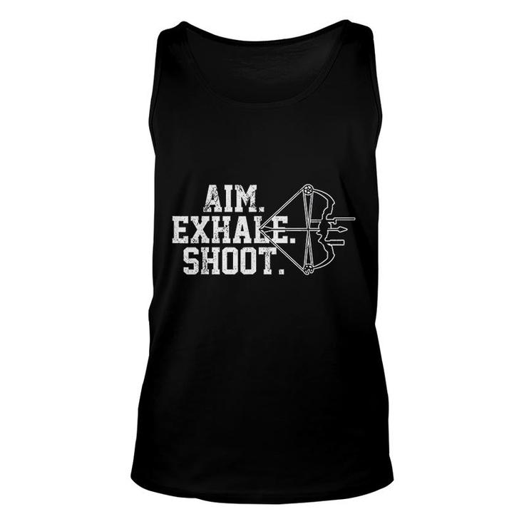 Archery   Aim Exhale Shoot Bow Hunting Archer Gift Unisex Tank Top