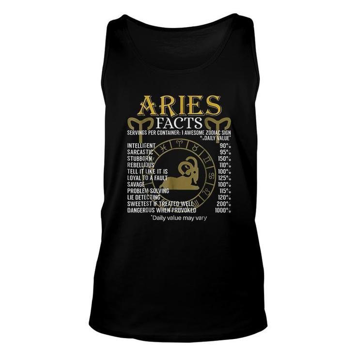 Aries Facts Zodiac Unisex Tank Top