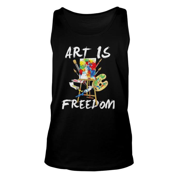 Art Is Freedom - Art Is Freedom Painting Brush Unisex Tank Top