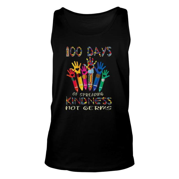 Autism Awareness 100 Days Of Spreading Kindness Not Germs Unisex Tank Top