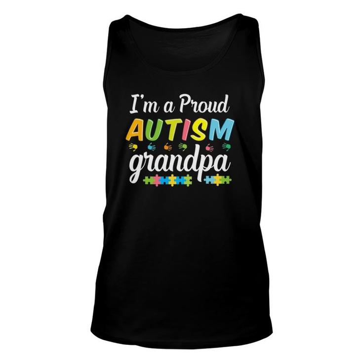 Autism Grandpa Awareness For I'm A Proud Grandfather Warrior Tank Top