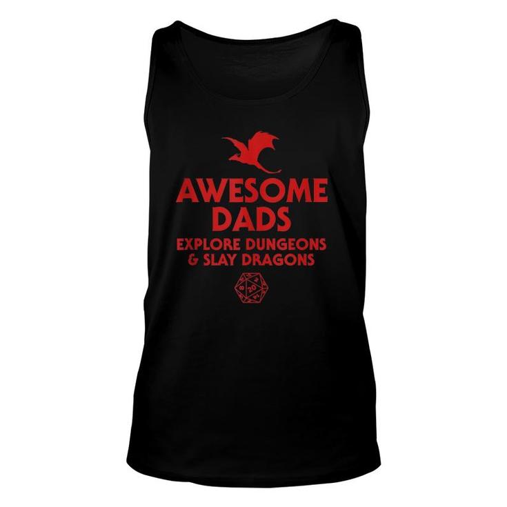 Mens Awesome Dads Explore Dungeons And Slay Dragons, Dad Tank Top