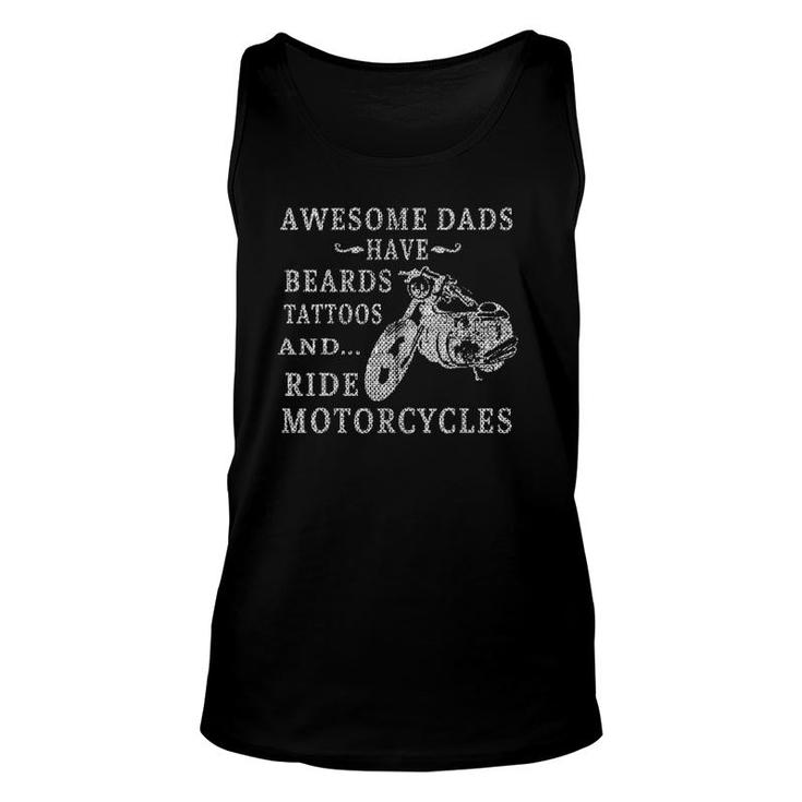 Mens Awesome Dads Have Tattoo Beards Ride Motorcycles Father's Day Tank Top