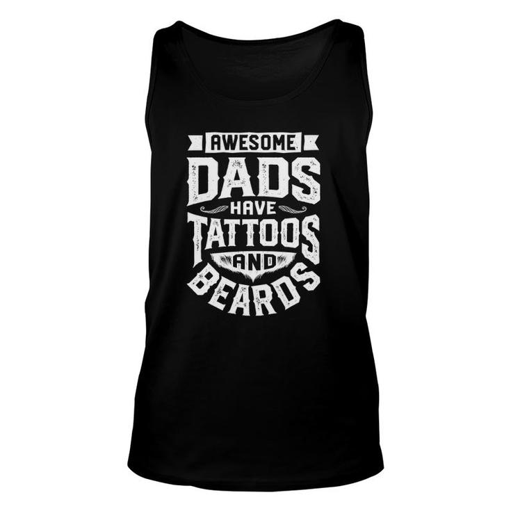 Awesome Dads Have Tattoos And Beards Father's Day Tank Top