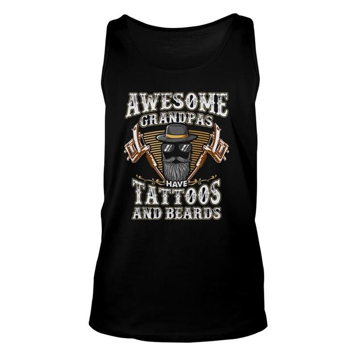 Awesome Grandpas Have Tattoos & Beards Gift  Unisex Tank Top