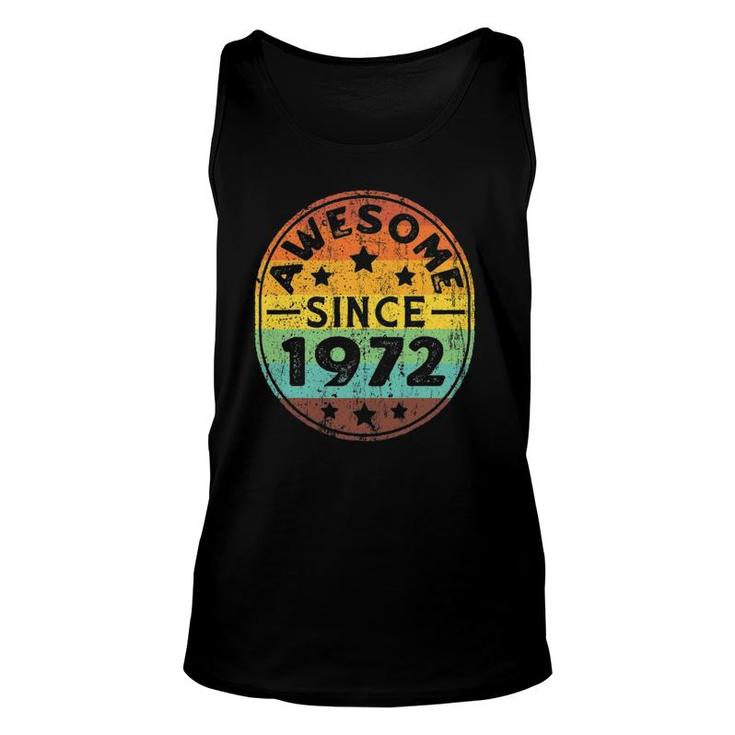 Awesome Since 1972 50Th Birthday Party Retro Vintage Men Unisex Tank Top