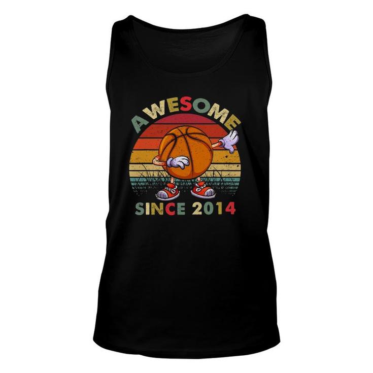 Awesome Since 2014 8Th Birthday S Dab Basketball Bday Unisex Tank Top