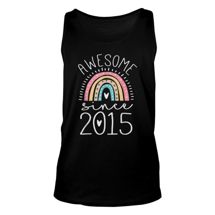 Awesome Since 2015 6Th Birthday Rainbow Born In 2015  Unisex Tank Top