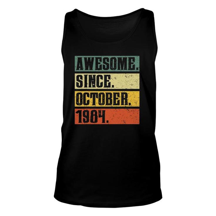 Awesome Since October 1984 Vintage 37Th Birthday Gifs Unisex Tank Top