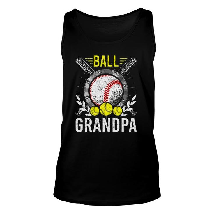 Ball Grandpa Baseball Lover Grandpa Father's Day Unisex Tank Top