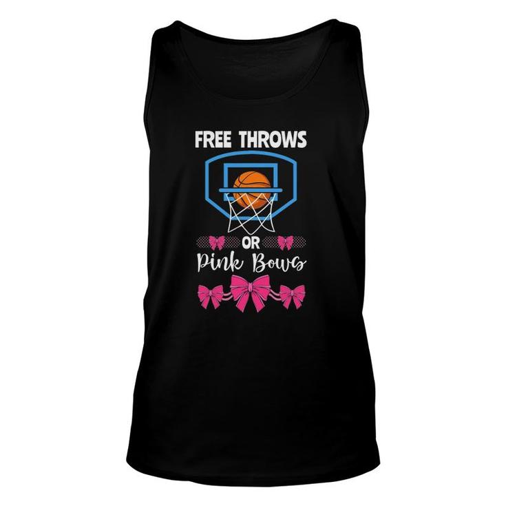 Basketball Gender Reveal Party Free Throws Or Pink Bows Unisex Tank Top