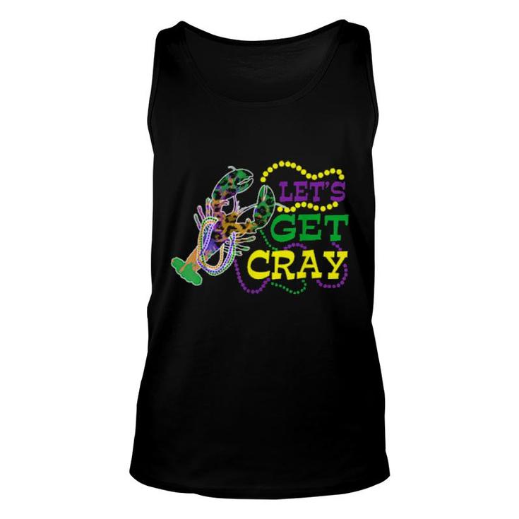 Beads Bling Let's Get Cray Dabbing Crawfish Mardi Gras 2022 Tank Top