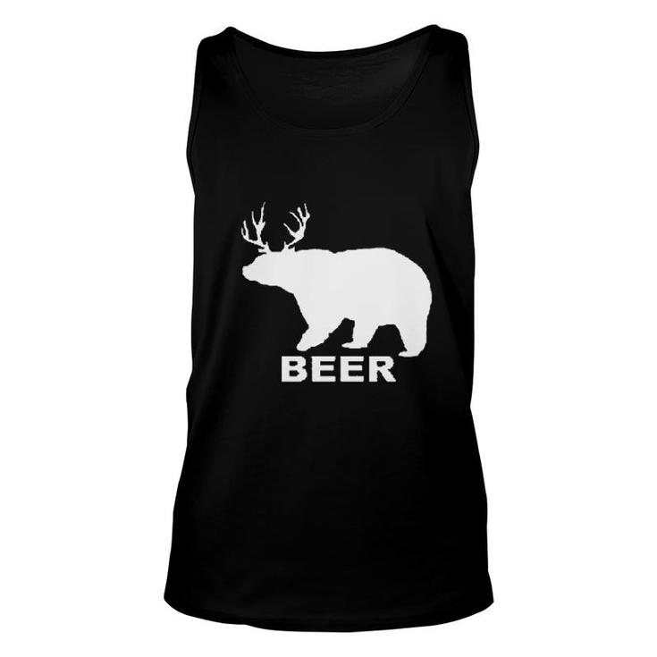 Bear Deer Beer Funny Drinking Unisex Tank Top
