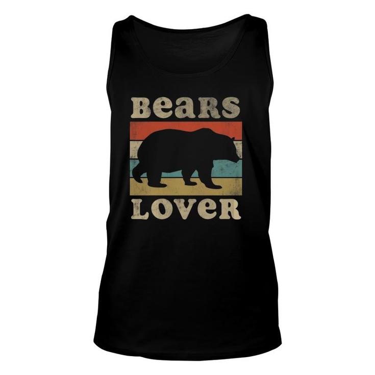 Bears Lover Vintage Retro Bear Theme Unisex Tank Top