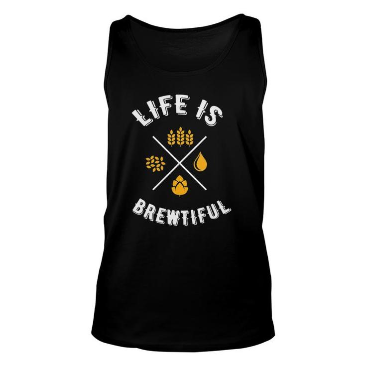 Womens Beer Lover Drinking Life Is Brewtiful Craft Beer V Neck Tank Top