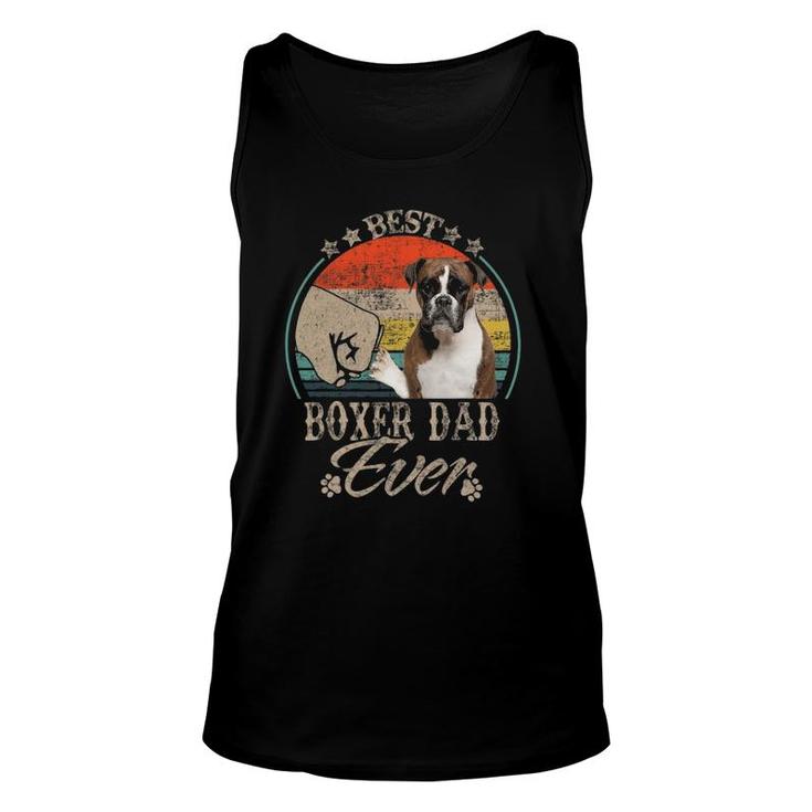Best Boxer Dad Ever - Vintage Fist Bump Dog Lovers Gift Unisex Tank Top