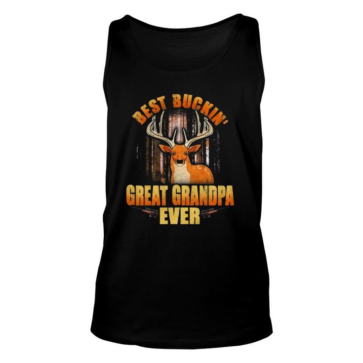 Mens Best Buckin' Great Grandpa Ever Deer Hunting Father's Day Tank Top