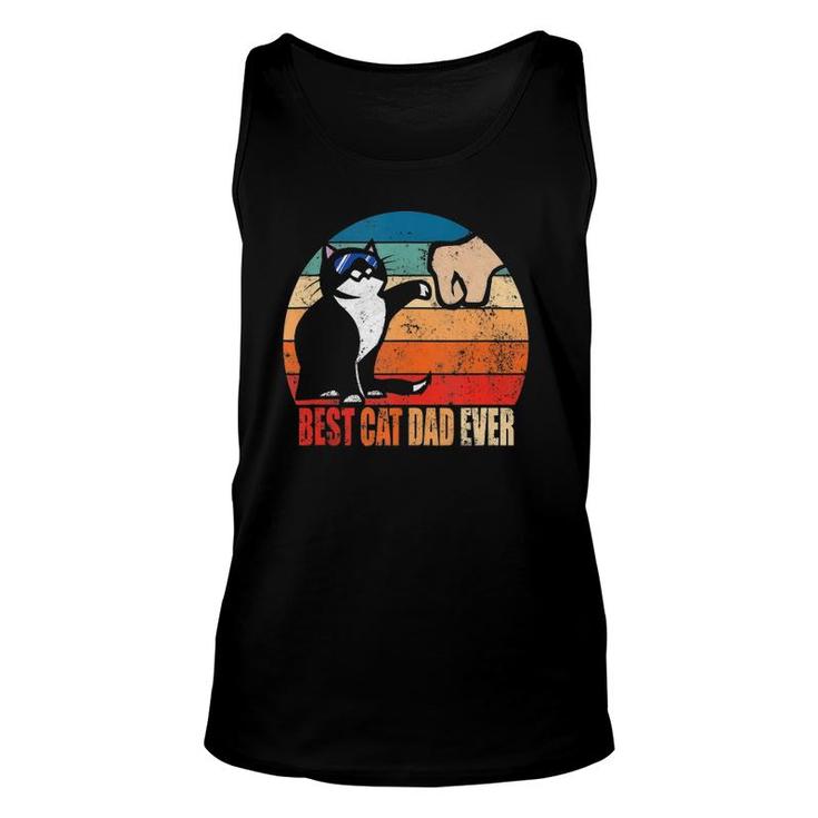 Best Cat Dad Ever Paw Fist Bump Funny Father's Day Tee  Unisex Tank Top