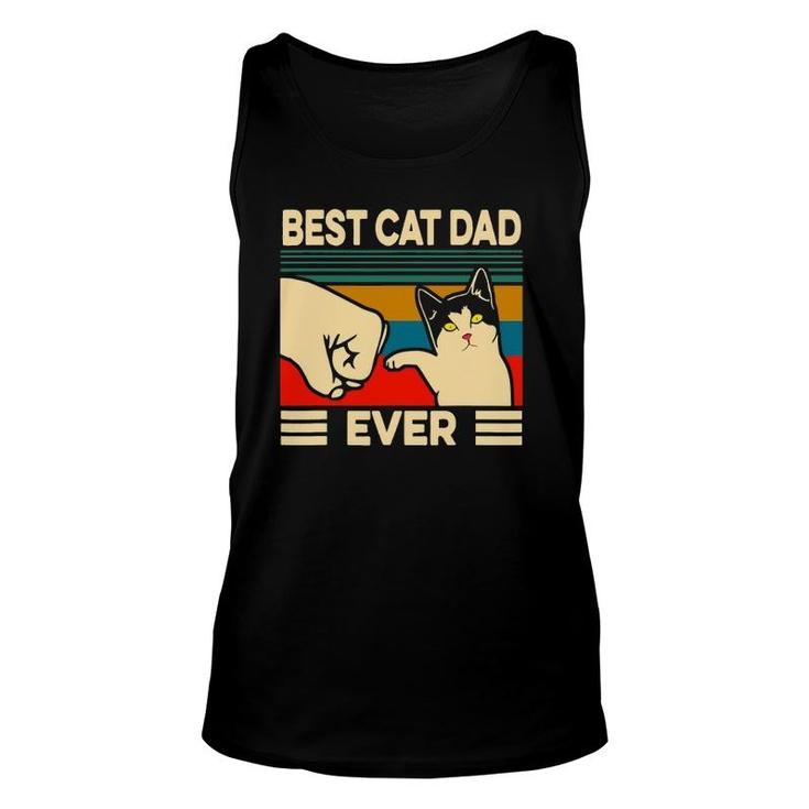 Best Cat Dad Ever Vintage Men Bump Fit Fathers Day Gift Unisex Tank Top