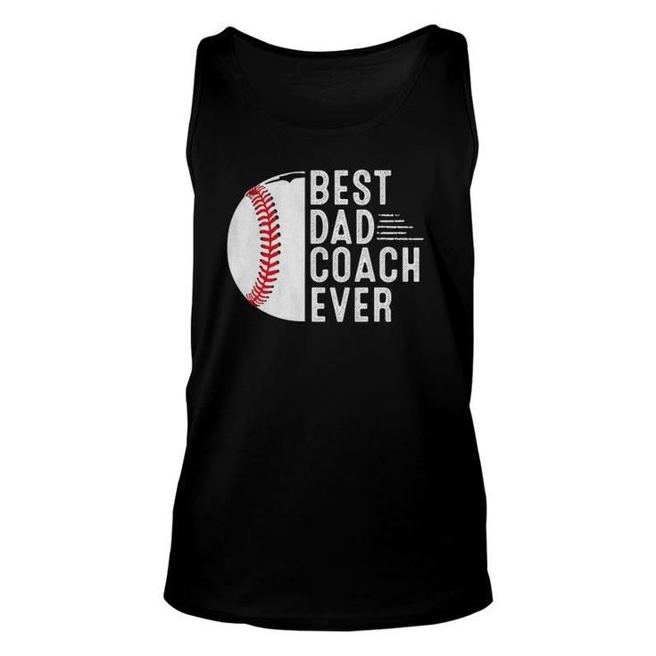Mens Best Dad Coach Ever Baseball Dad Coach Father's Day Tank Top