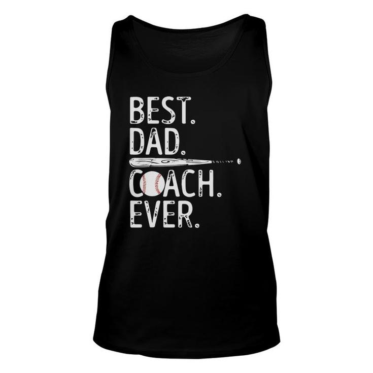 Mens Best Dad Coach Ever Baseball Patriotic For Father's Day Tank Top