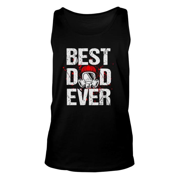 Best Dad Ever Vintage Firefighter Thin Red Line Fireman Tank Top