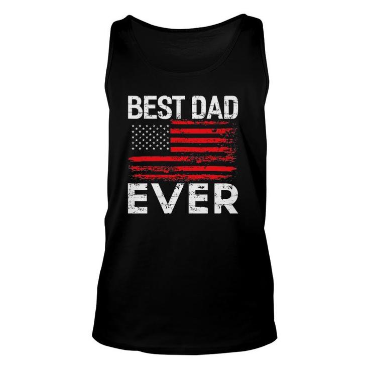 Best Dad Ever With Us American Flag Unisex Tank Top