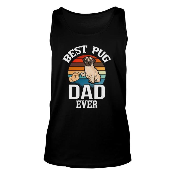 Best Dog Dad Ever Pug Retro Vintage Unisex Tank Top