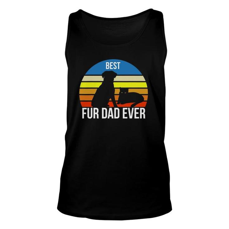 Best Fur Dad Ever Vintage Retro Dog And Cat Owner Funny Unisex Tank Top