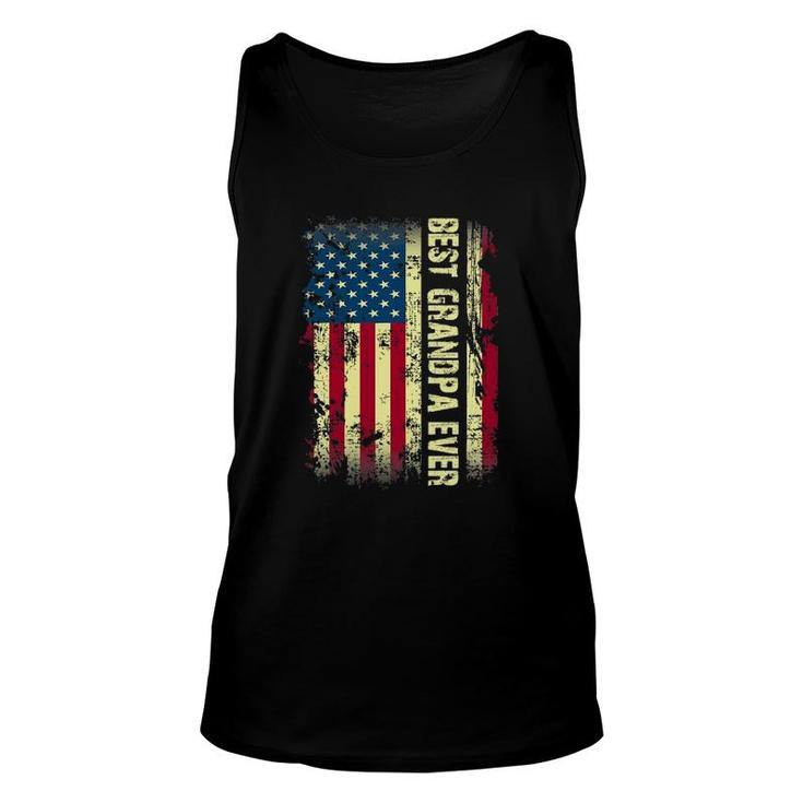 Best Grandpa Ever Vintage American Flag Fathers Day Tee Tank Top