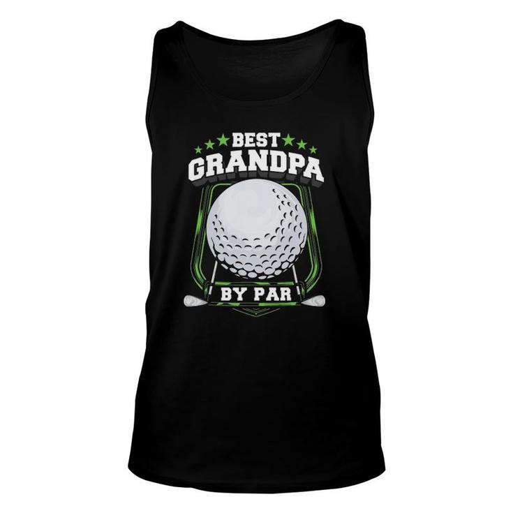 Mens Best Grandpa By Par Golf Papa Grandfather Pop Dad Golf Tank Top