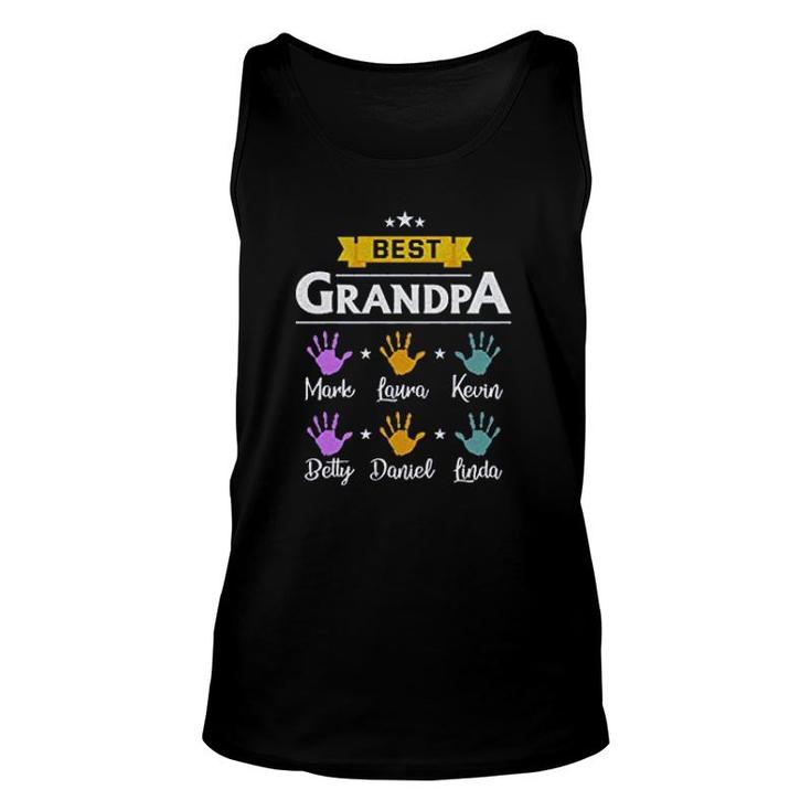 Best Grandpa With Grandchilds Handprint Unisex Tank Top