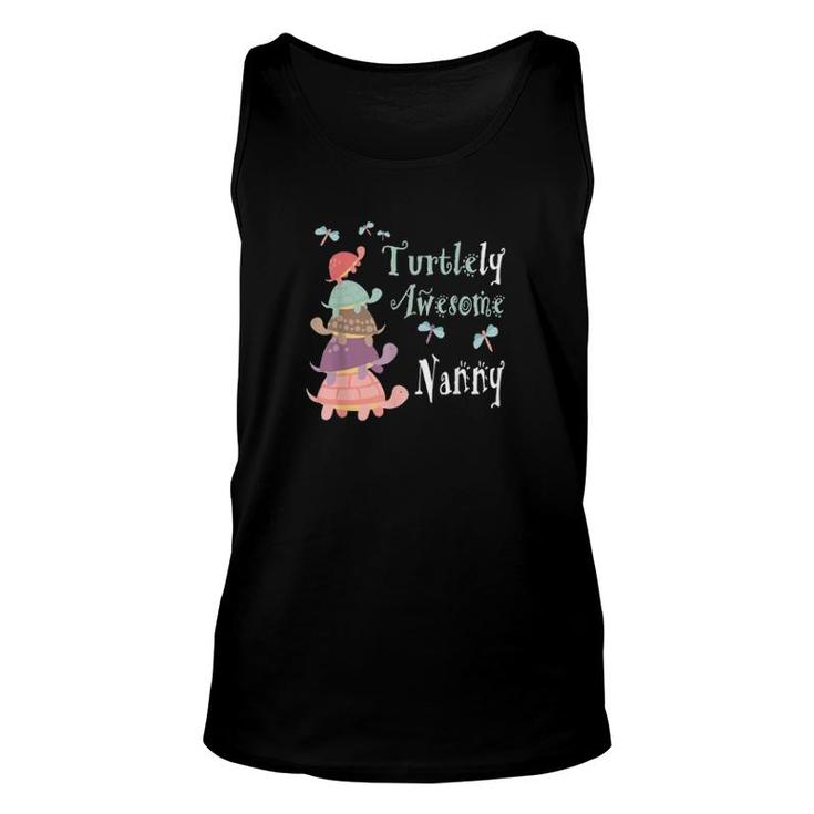 Best Nanny Ever Whimsical Nanny With Cute Turtles  Unisex Tank Top