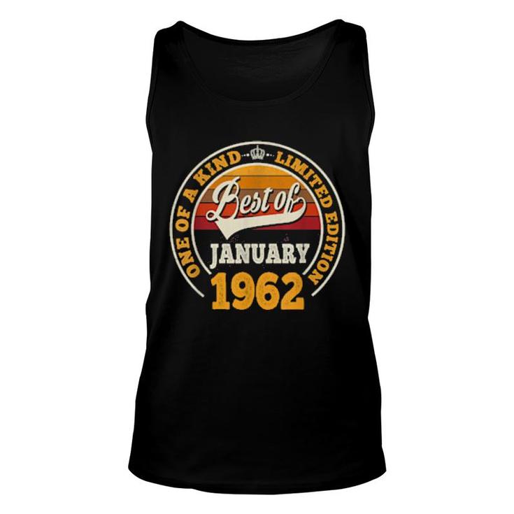 Best Of January 1962 60Th Birthday 60 Years Old  Unisex Tank Top