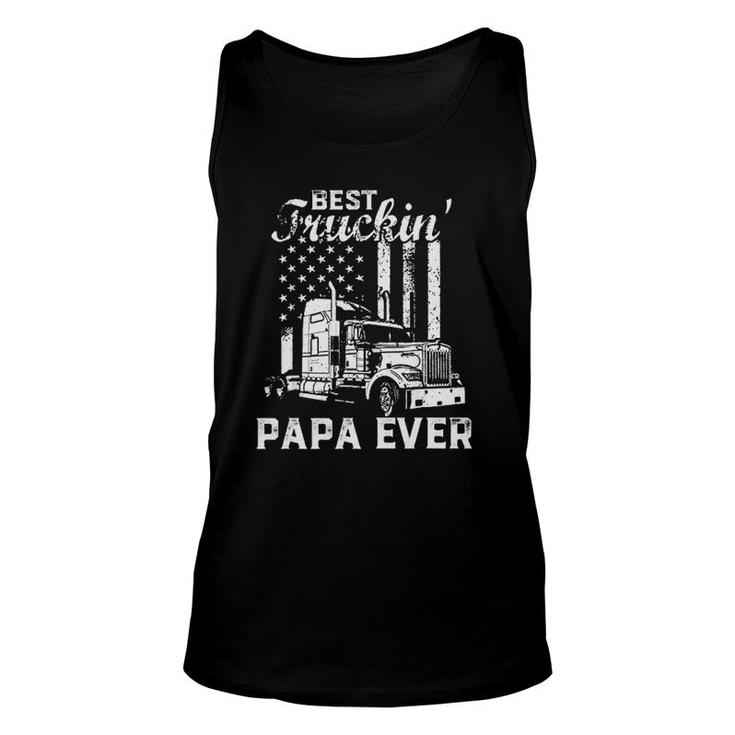 Best Truckin Papa Ever American Flag Father's Day Unisex Tank Top