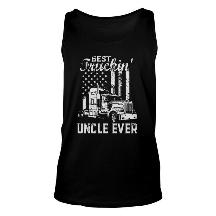 Best Truckin Uncle Ever American Flag Father's Day Unisex Tank Top