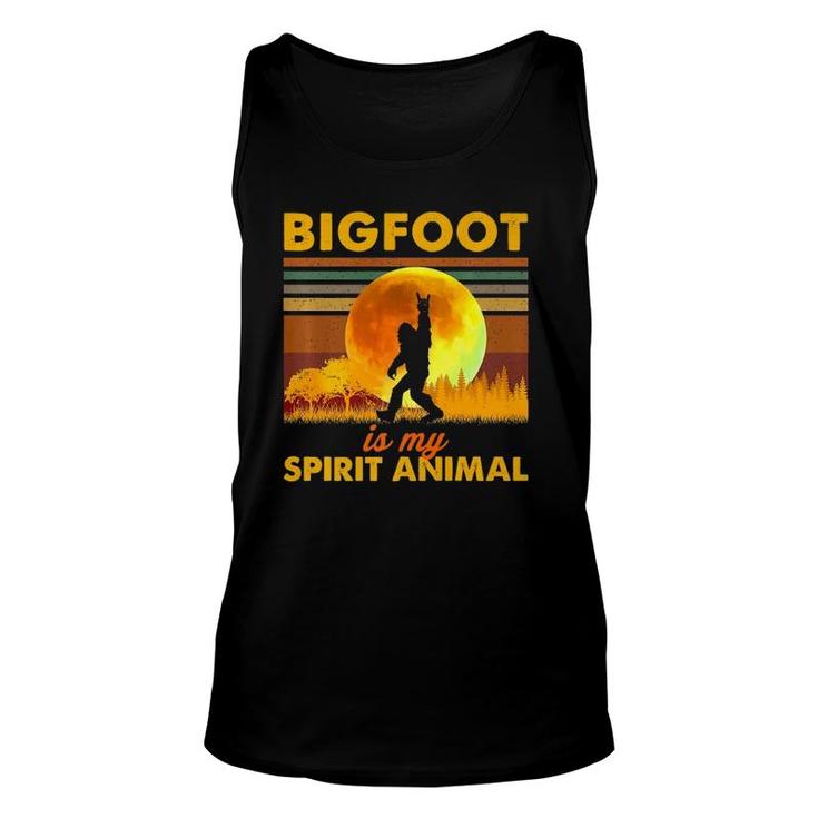 Bigfoot Is My Spirit Animal Bigfoot Walking In The Moon Unisex Tank Top