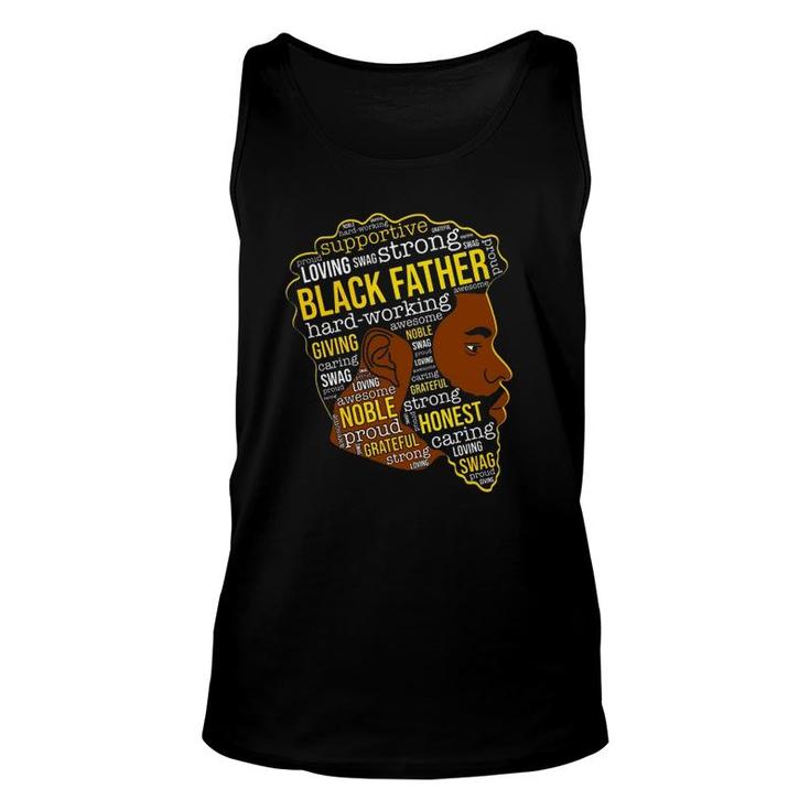 Black Father Father's Day Gift Natural Hair Word Cloud Unisex Tank Top