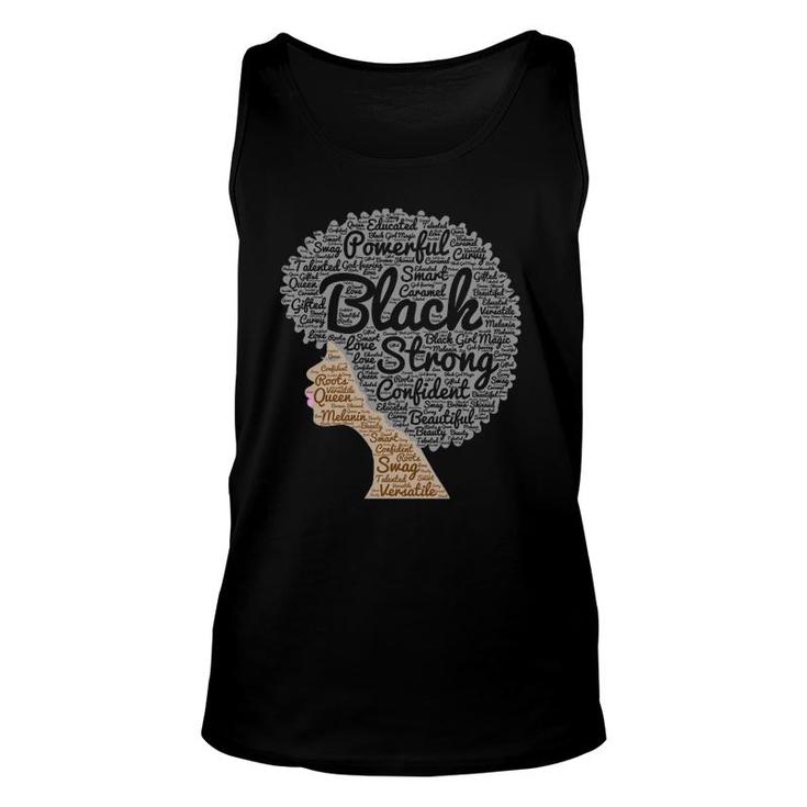 Black History Month Afro Word Art Natural Hair Unisex Tank Top