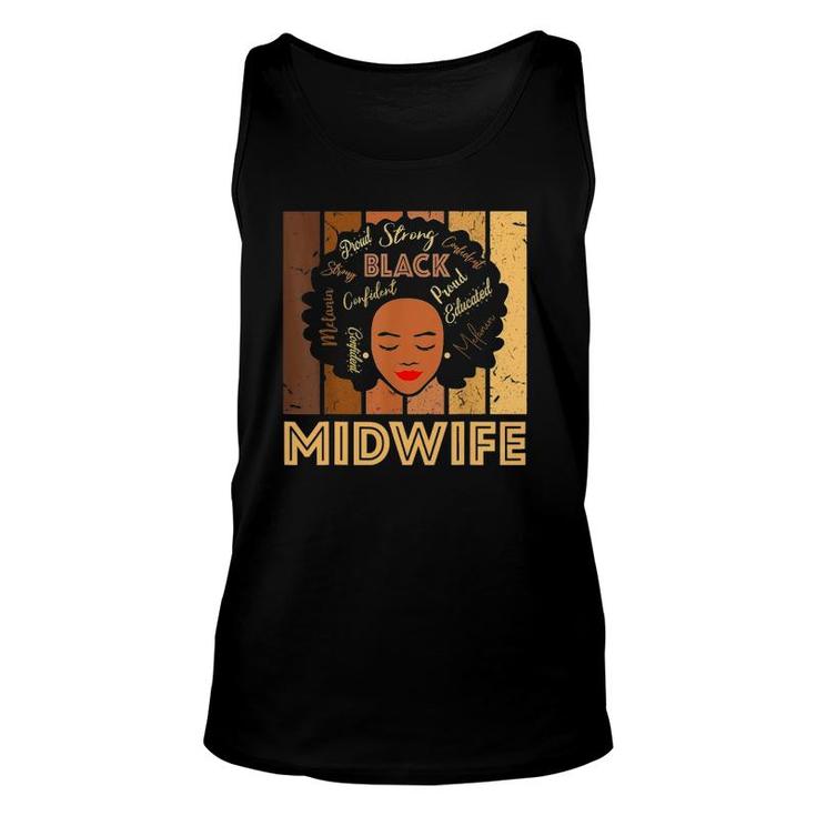 Black Midwife Strong Afro African American Unisex Tank Top