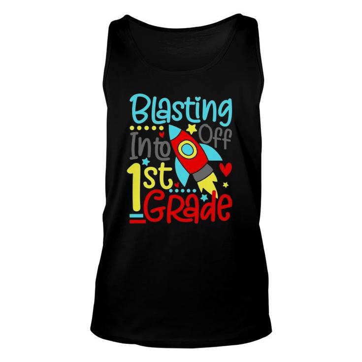 Blasting Off Into 1St Grade Funny Back To School Unisex Tank Top